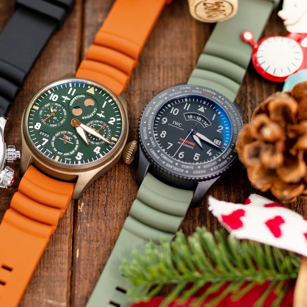MiLTAT Cinturino per orologio in gomma FKM da 22 mm, nero Ocellus a sgancio rapido, per sport, Man's size, Agata MiLTAT Cinturino per orologio in gomma FKM da 22 mm, nero Ocellus a sgancio rapido, per sport, Man's size, Agata
