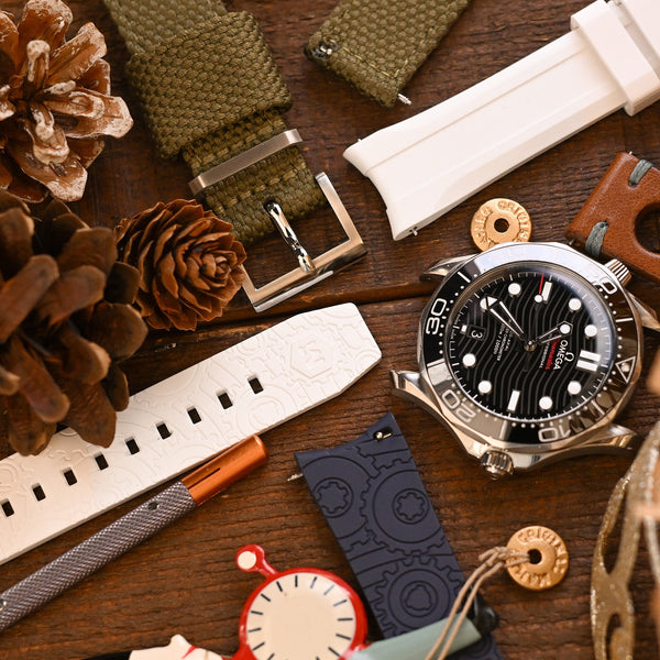 Grey FKM Quick Release Rubber Strap 20mm, 22mm | Strapcode