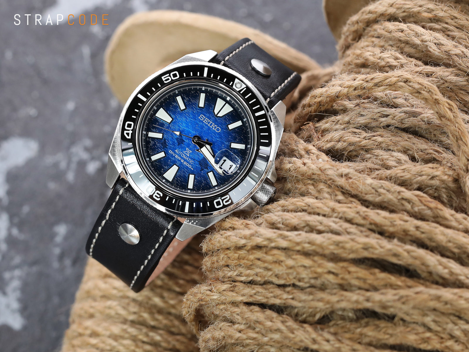 Seiko Prospex King Samurai - Save The Ocean SRPE33K1 pair watch bands from Strapcode