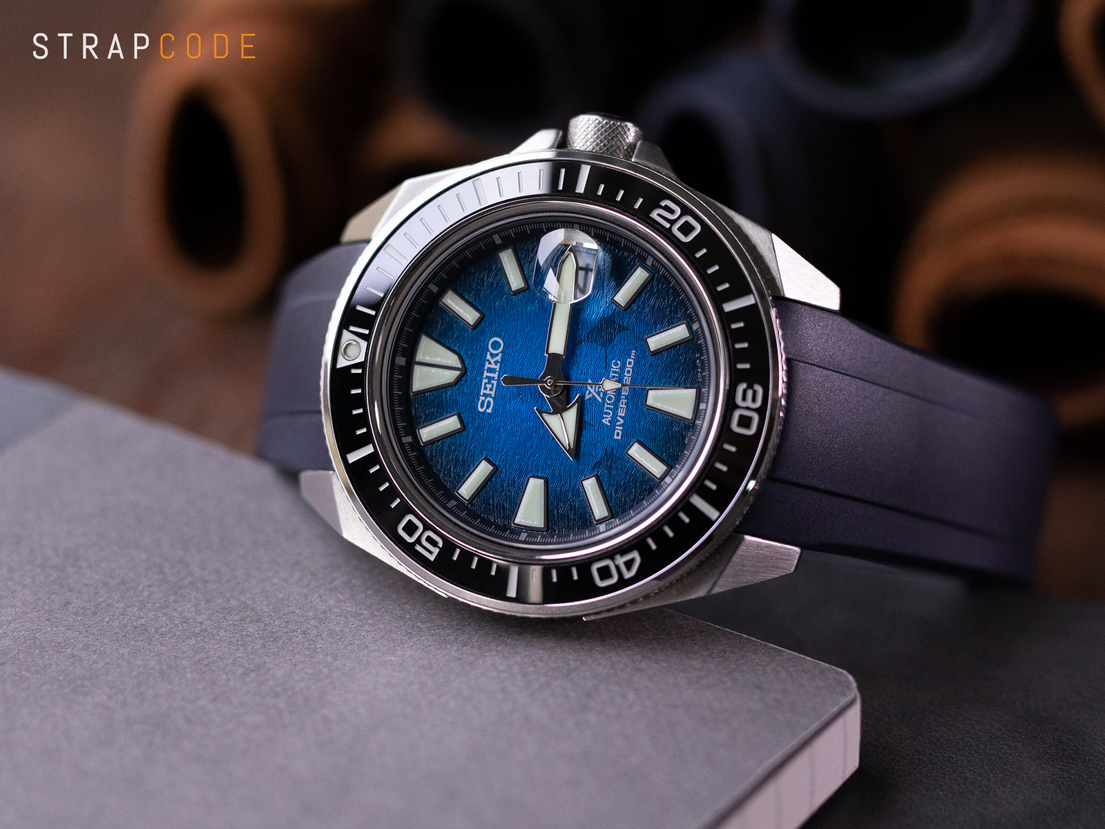 Seiko Prospex King Samurai - Save The Ocean pair watch bands from Strapcode