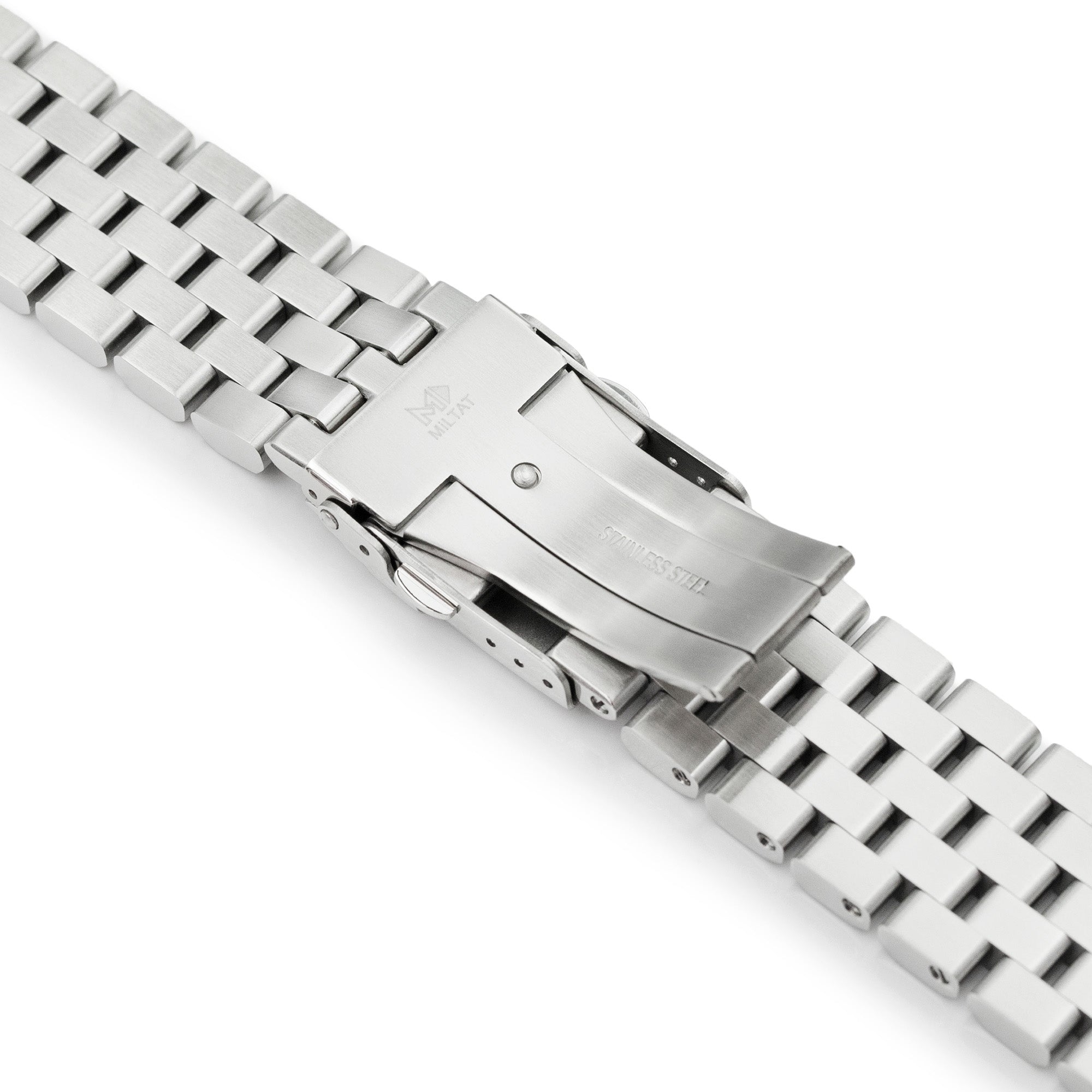 SUPER Engineer Type II Watch Band Straight End, 316L Stainless Steel Solid Link Push Button