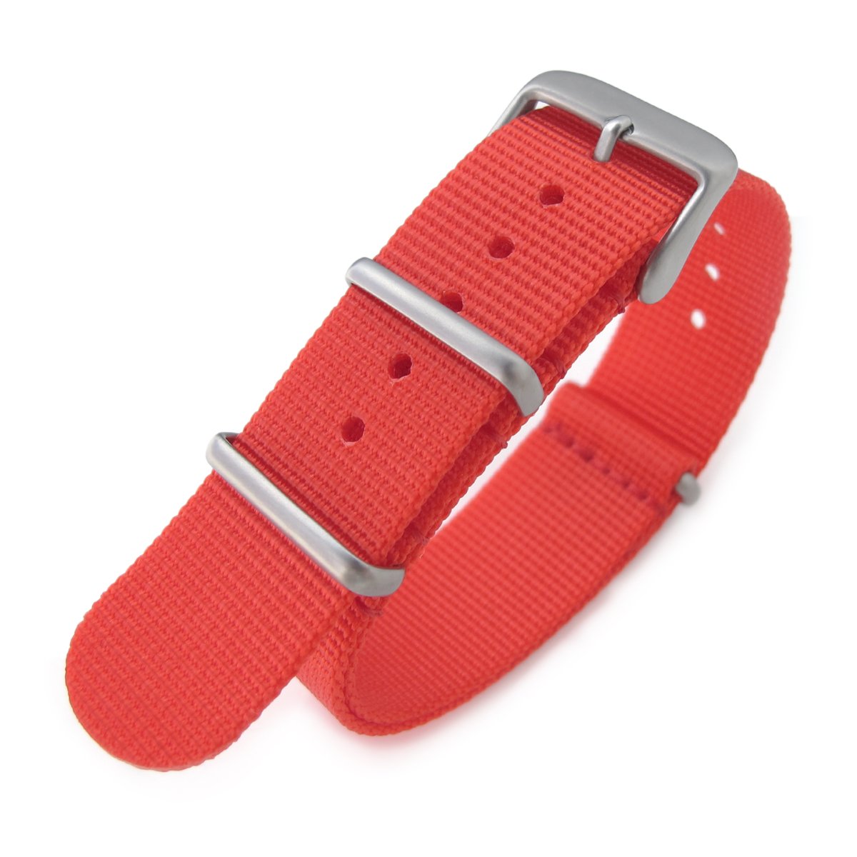 NATO 20mm G10 Military Watch Band Nylon Strap Red Sandblasted 260mm Strapcode Watch Bands