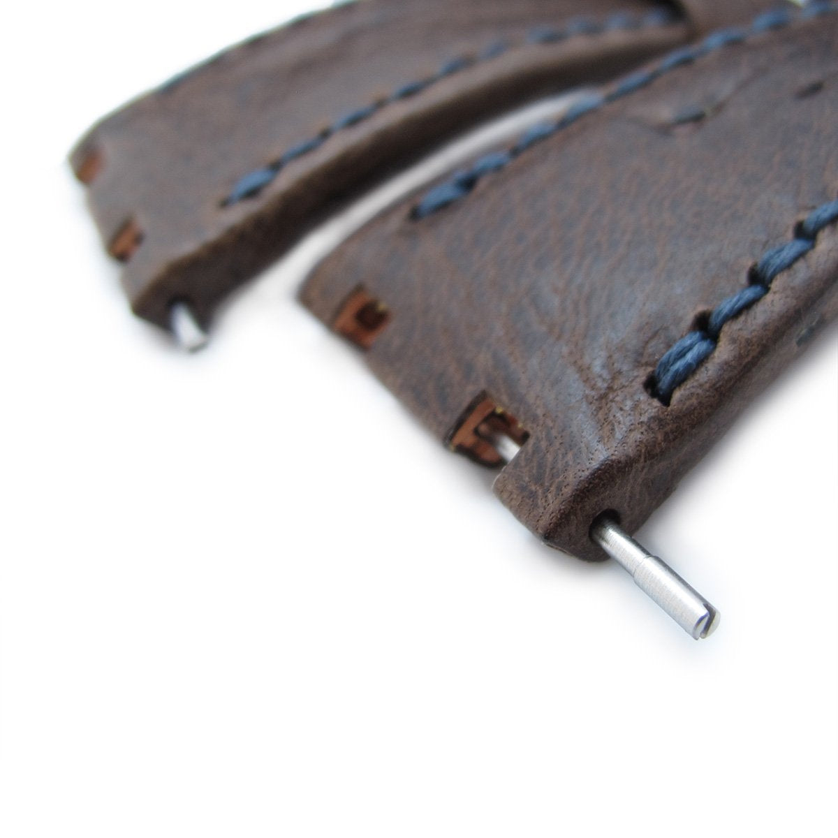 Scratch Brown Pattern Leather of Art Watch Strap Dark Navy Wax thread custom made for Audemars Piguet Royal Oak Offshore Strapcode Watch Bands
