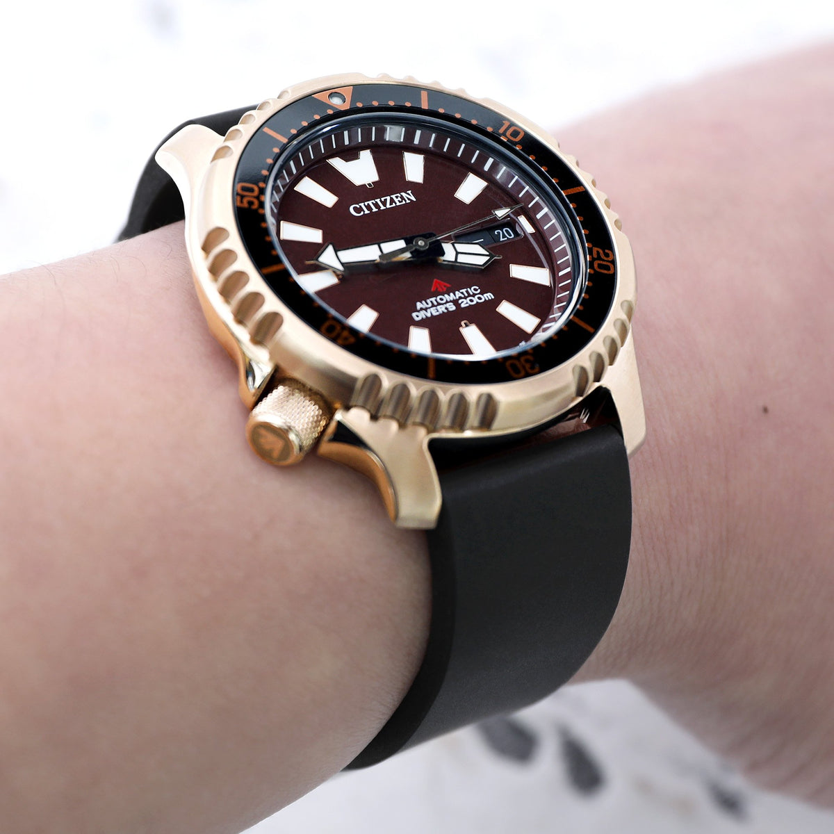 Citizen Promaster Marine Mechanical Divers Watch 200m Limited Edition NY0083-14X Rose Gold Strapcode Watch Bands