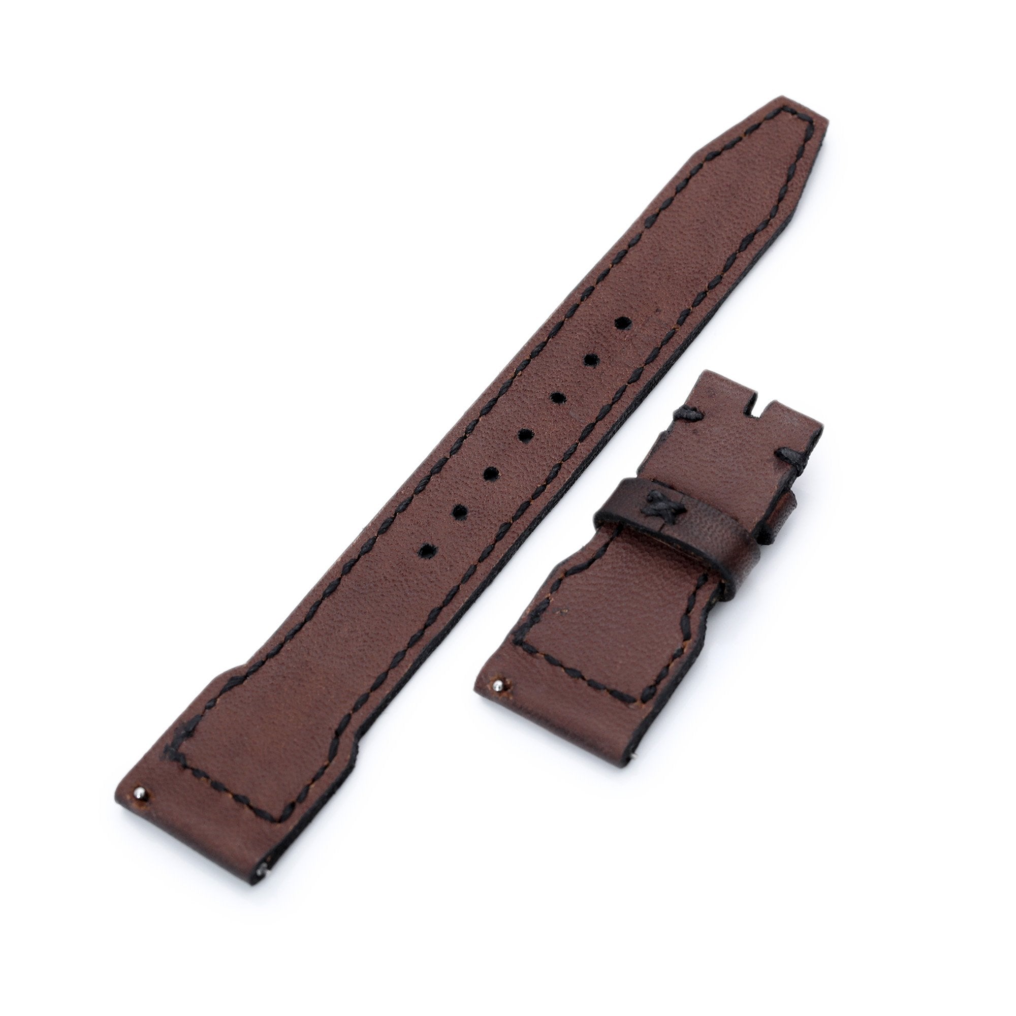 22mm Gunny X MT Dark Brown Handmade for IWC Big Pilot Quick Release Leather Watch Strap Strapcode Watch Bands