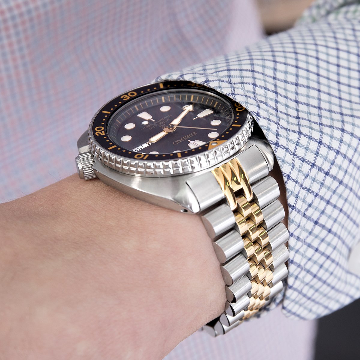 Seiko New Turtle Prospex SRP775K1 Diver Gold Black Strapcode Watch Bands