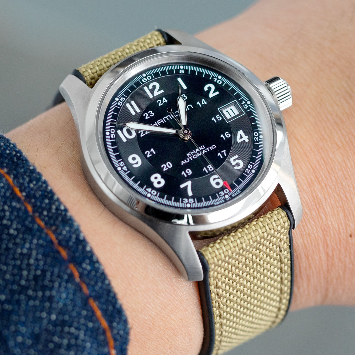 Hamilton Khaki Field Automatic 38mm Men Watch H70455733 Strapcode Watch Bands