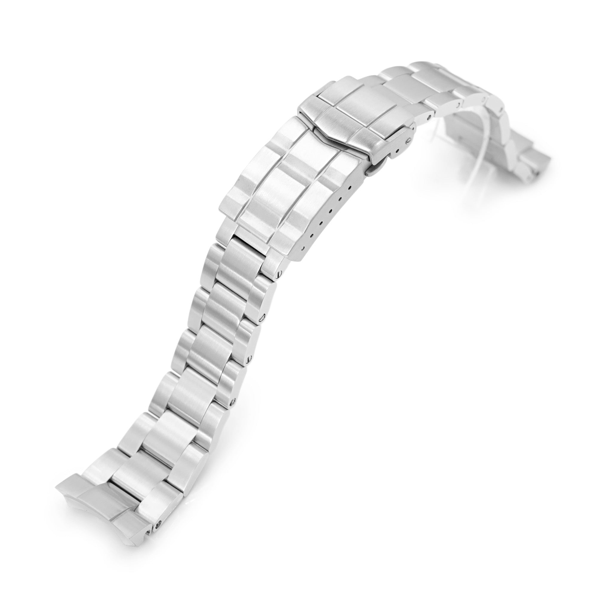 20mm Super-O Boyer Watch Band for Seiko SSC813P1, 316L Stainless Steel Brushed SUB Clasp Strapcode Watch Bands