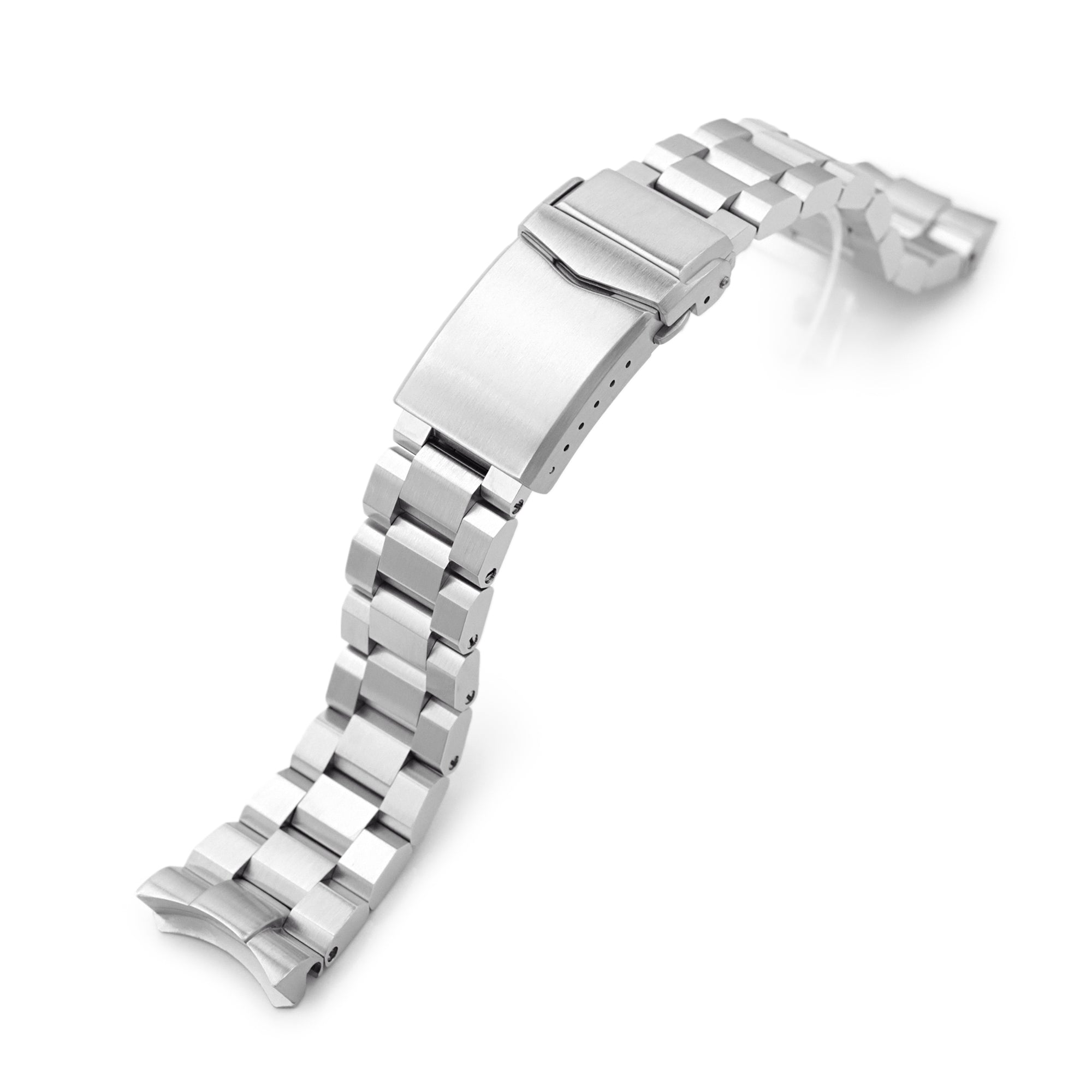 22mm Hexad Watch Band compatible with Seiko SKX007, 316L Stainless Steel V-Clasp Button Double Lock Strapcode Watch Bands