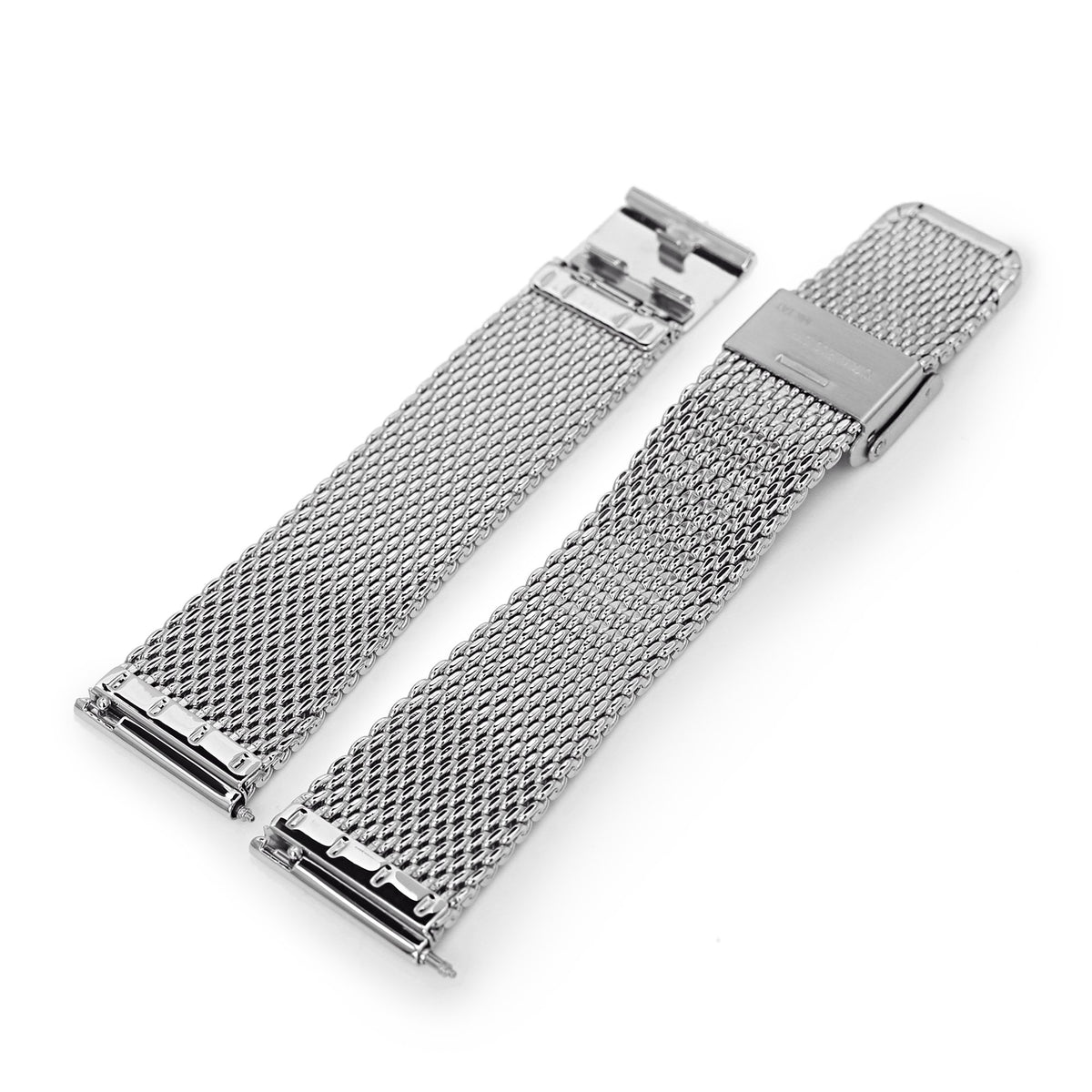 Quick Release Tapered Milanese Mesh Watch Band Polished Strapcode Watch Bands
