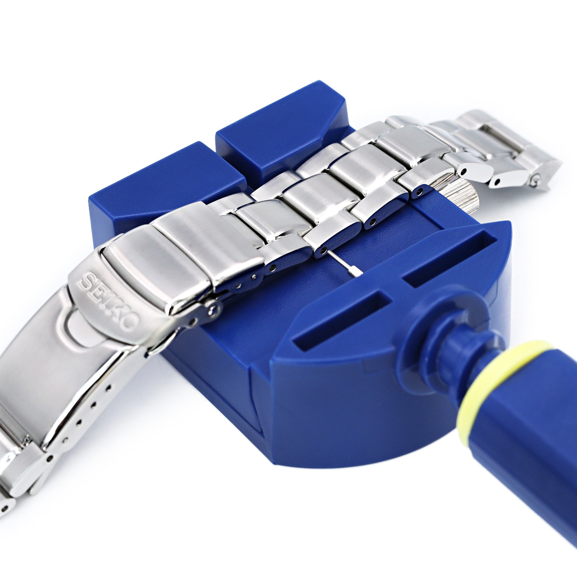 Watch bracelet link pin adjuster, link remover tool