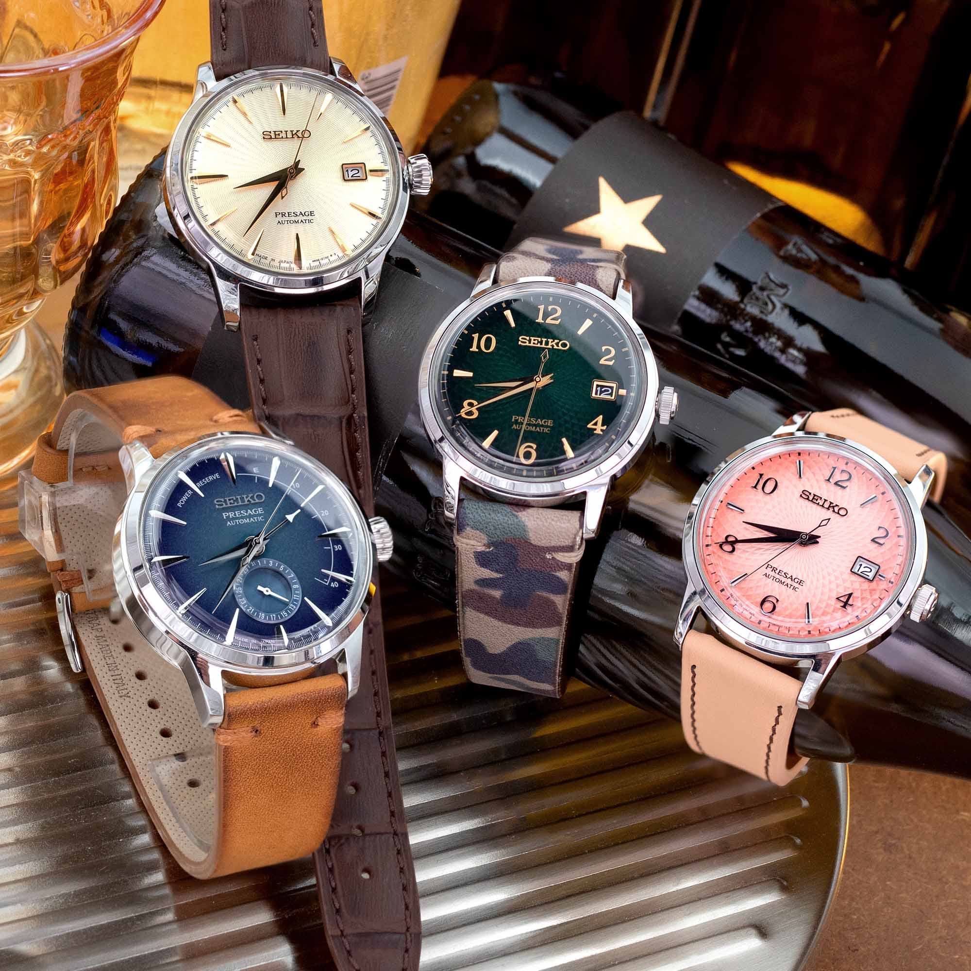 The Seiko Presage Cocktail Time and watch bands from Strapcode