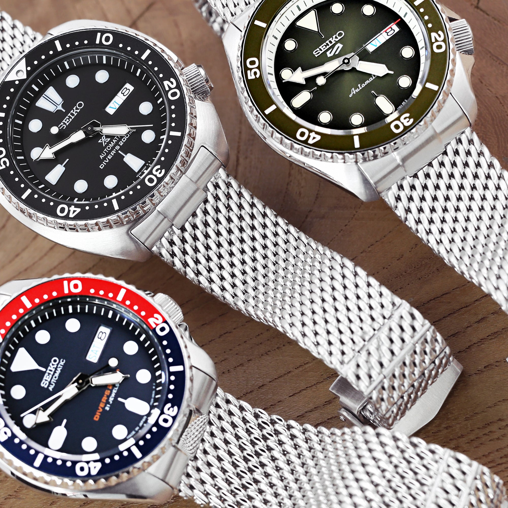 Curved & Fitted + Adjustable Mesh Watch Bands!