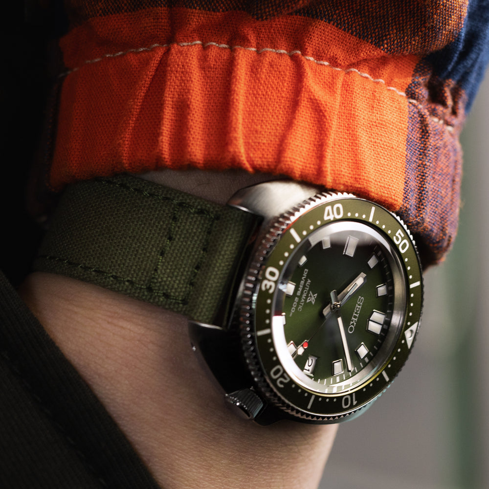 Military Green Quick Release Canvas Watch Strap Strapcode