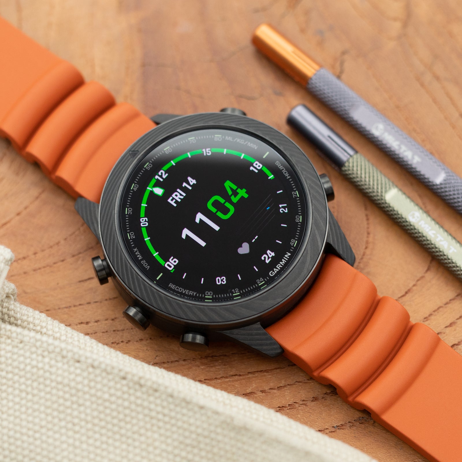 Garmin EPIX Gen 2 Sapphire Titanium GPS Watch 47 mm pairs Burnt Orange Firewave FKM from Strapcode