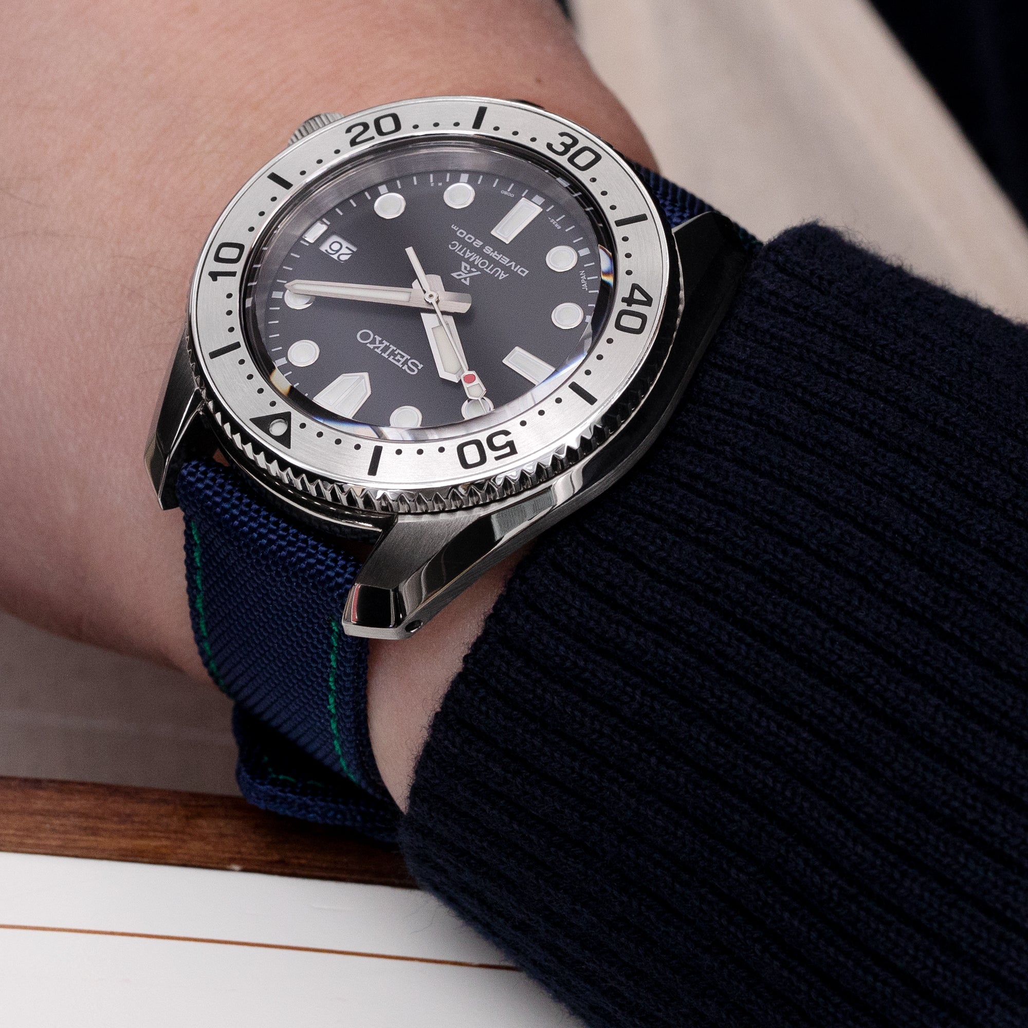 20mm Sailcloth Strap Blue Quick Release Nylon Watch Band Strapcode