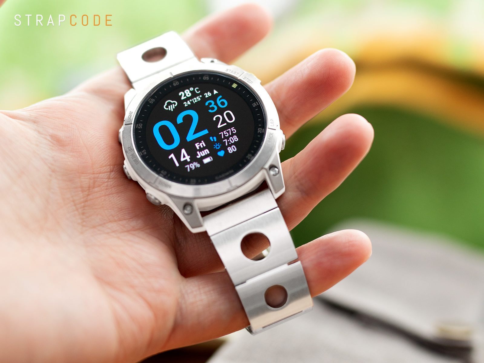 Garmin EPIX Gen 2 Sapphire Titanium GPS Watch 47 mm pairs Rollball II QR Watch Band from Strapcode