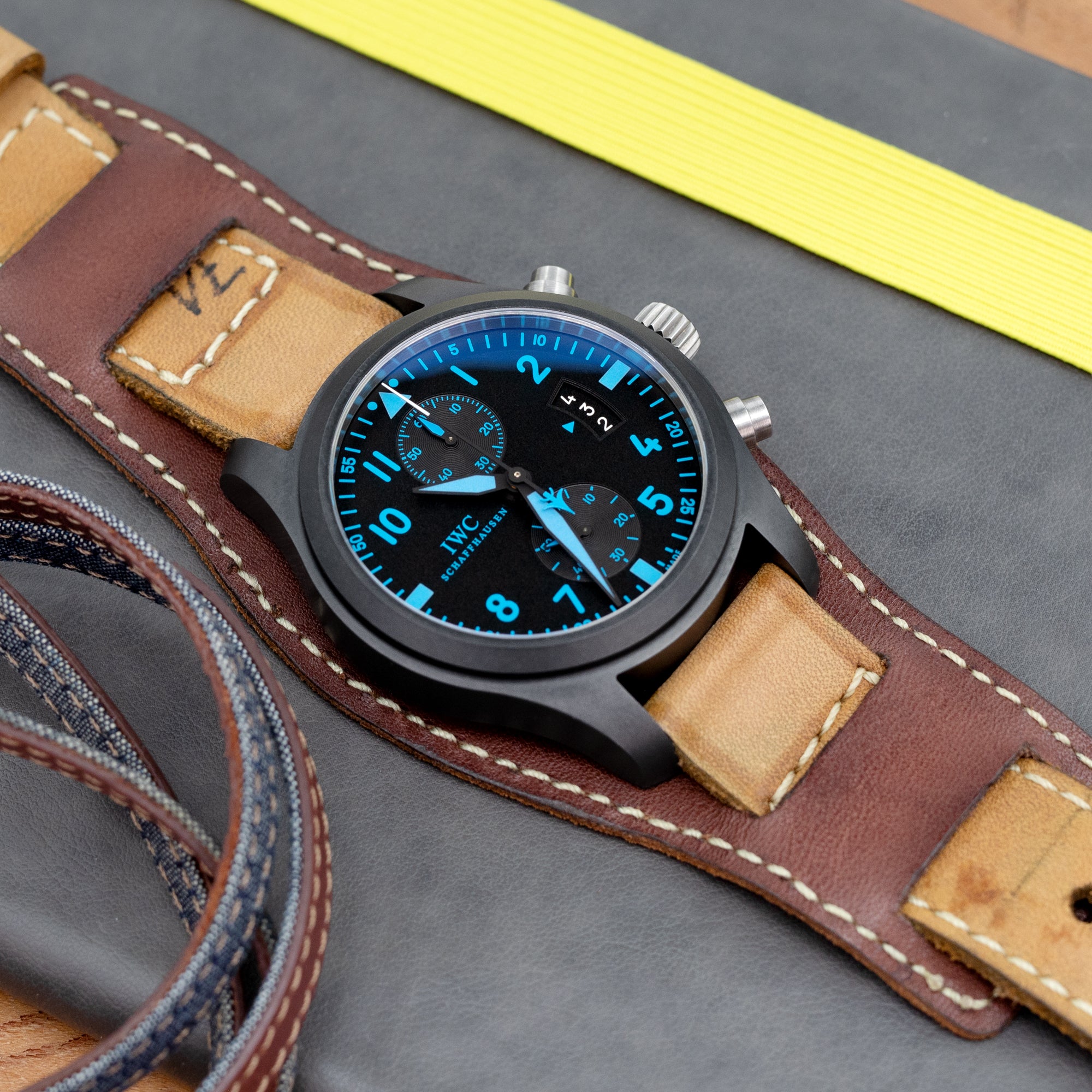 20mm, 22mm Gunny X MT '74' Light Brown Handmade Quick Release Reversible Bund Leather Strap