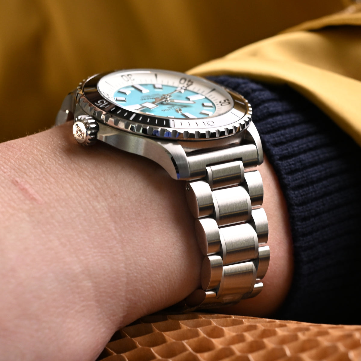 20mmまたは22mm エントワイン（プルツイスト）QRウォッチバンド ストレートエンド クイックリリース、316Lステンレススチール ブラッシュドVクラスプ