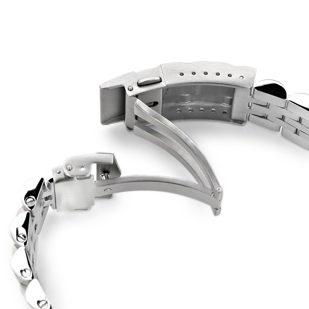 Cinturino Angus-J Louis JUB 20mm compatibile con Seiko SARB033, acciaio inox 316L bicolore IP oro, chiusura SUB