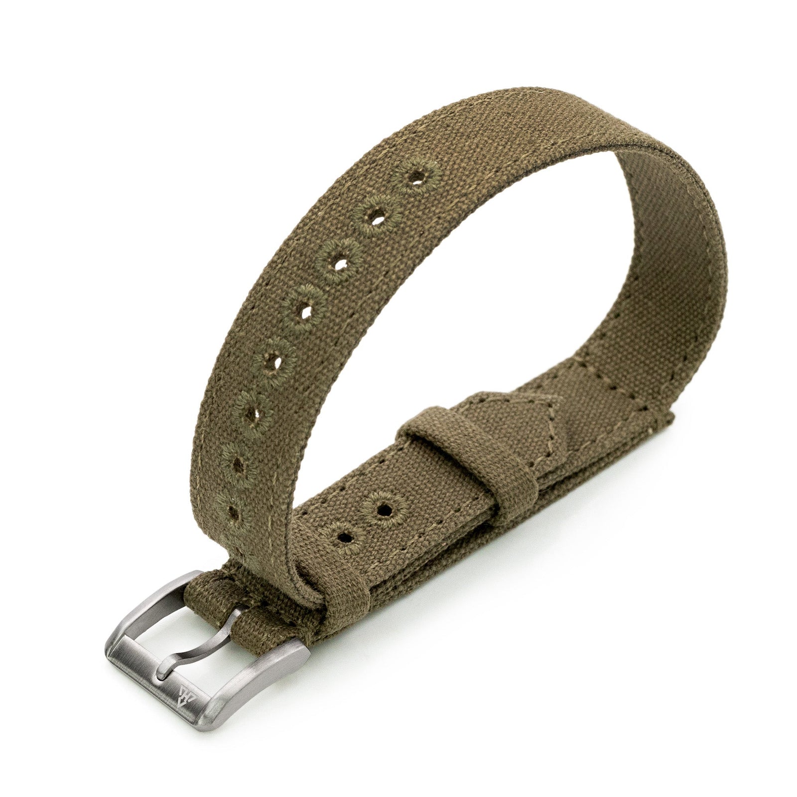 Olive Drab 16mm Canvas One piece Nylon Watch Strap by HAVESTON Straps Strapcode