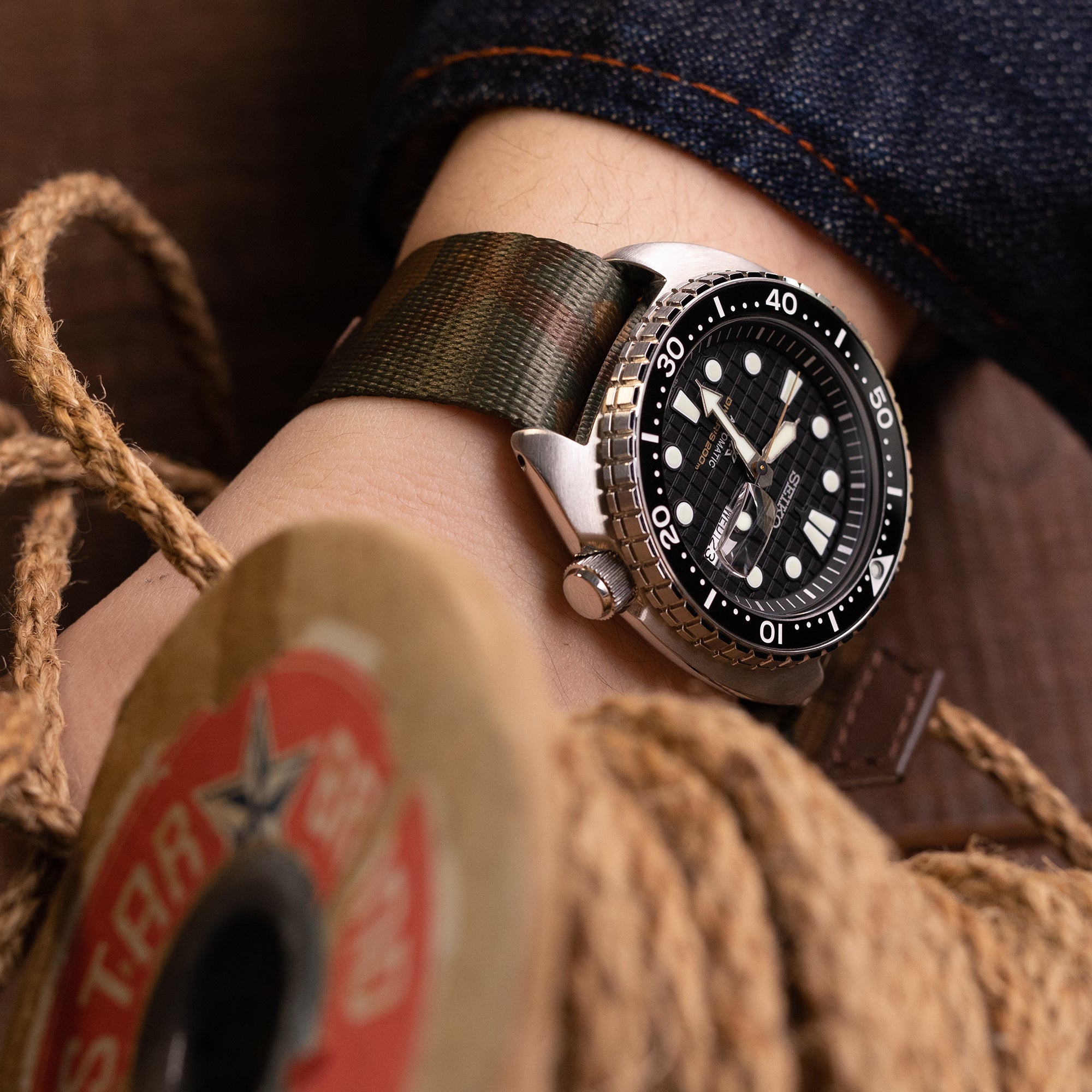Seiko King Turtle Prospex SRPE03K1 Black Diver Ceramic Insert Strapcode watch bands