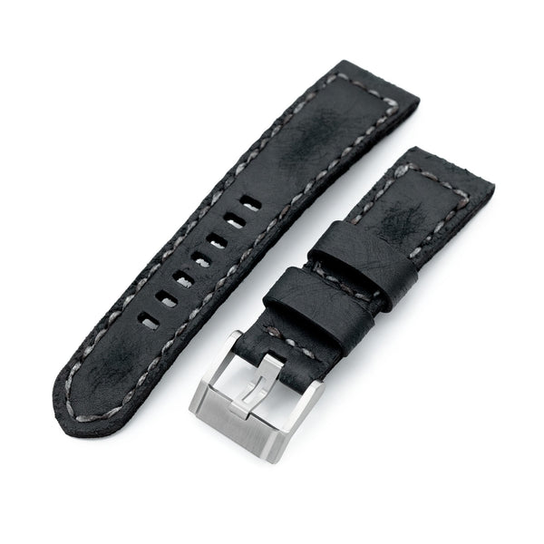 23mm Gunny x MiLTAT Handmade Brutal Leather Watch Band | Strapcode
