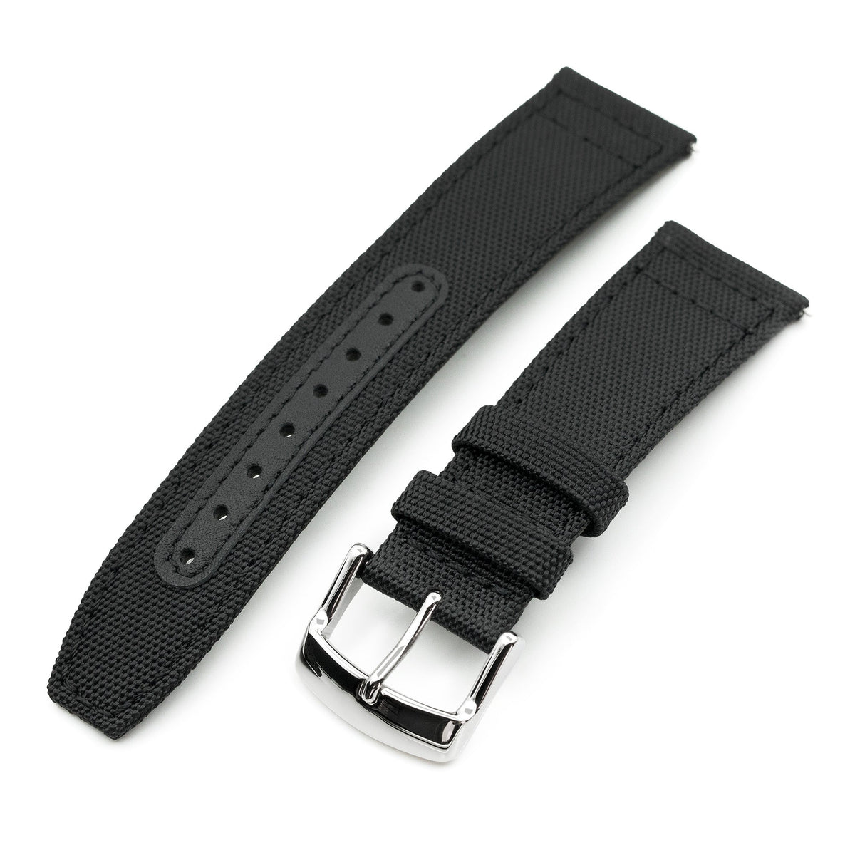 Quick Release Black Tropical-style rubber watch strap
