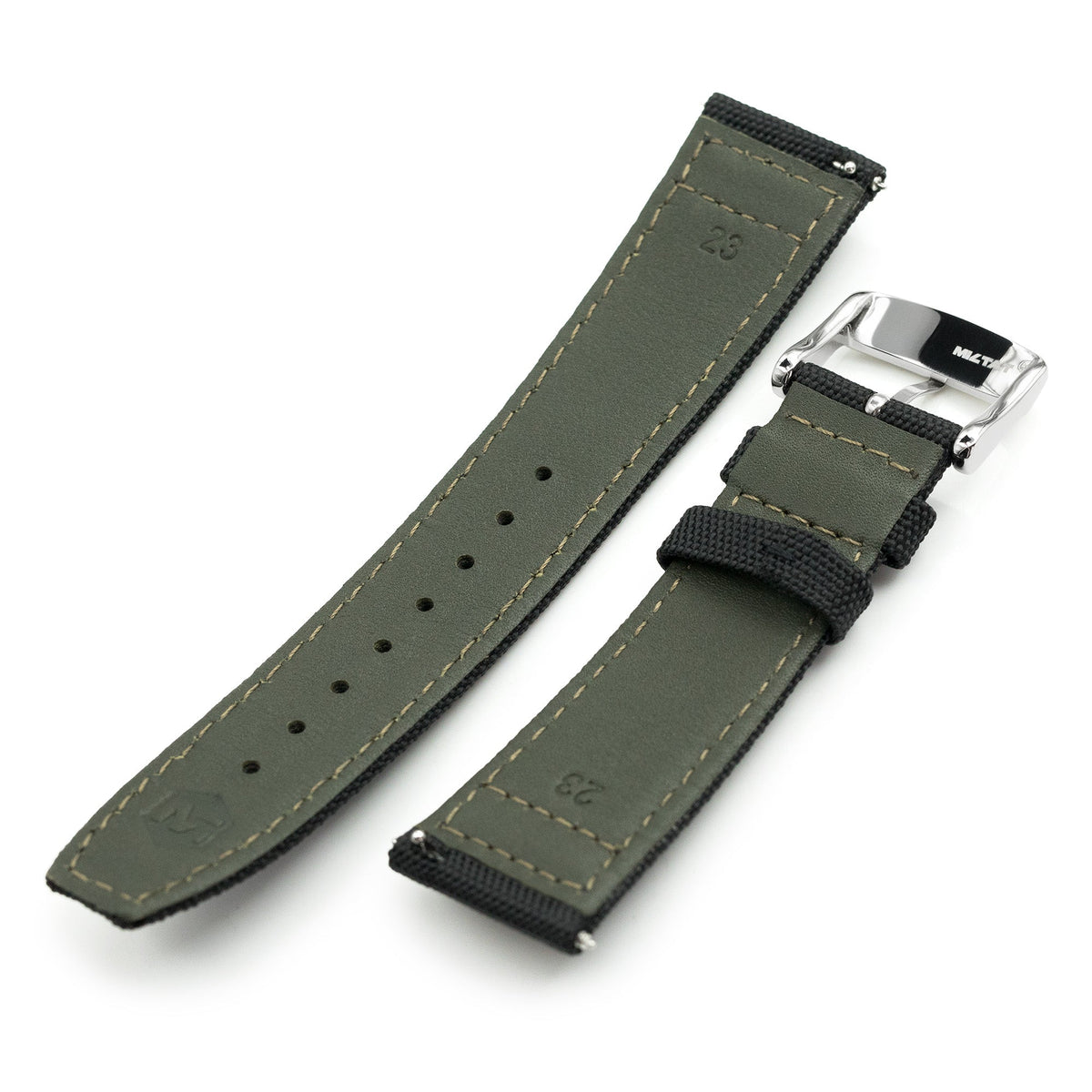 Quick Release Black Tropical-style rubber watch strap