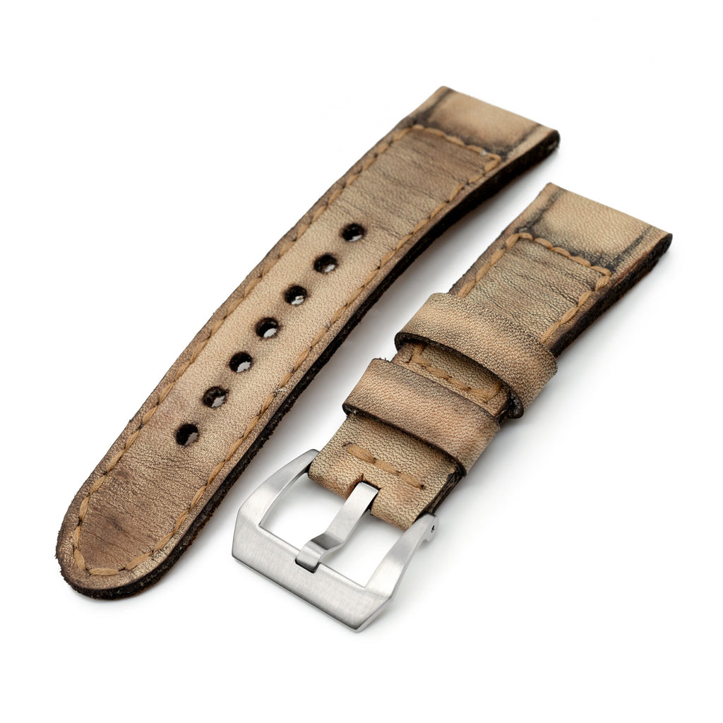 プライド Dynasty Gunny X MT Caitlin 10 Ivory Handmade Leather Watch Band | Strapcode