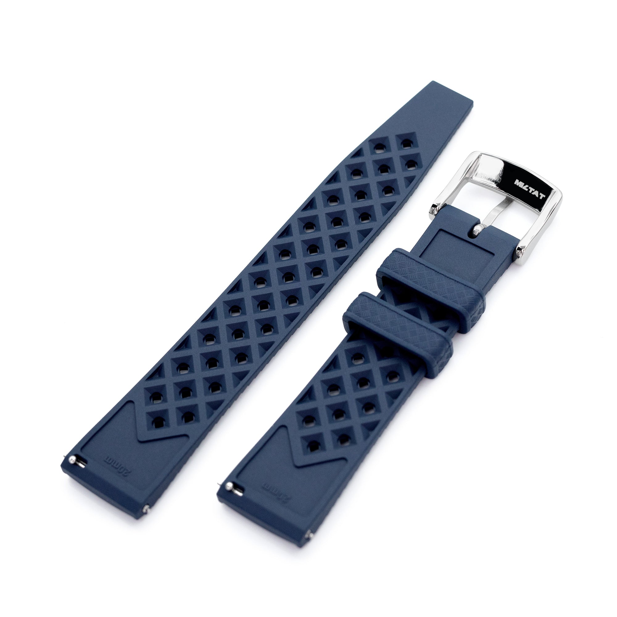 20mm Quick Release Tropical-Style FKM rubber watch strap, Blue Strapcode watch bands