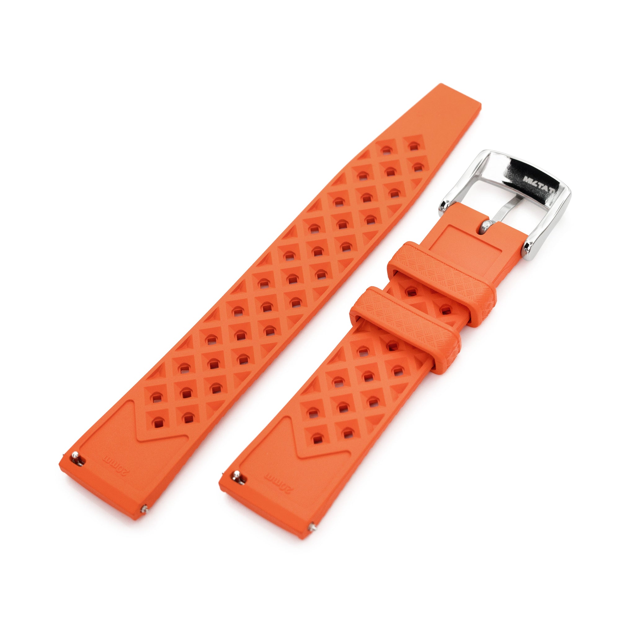 20mm Quick Release Tropical-Style FKM rubber watch strap, Orange Strapcode watch bands