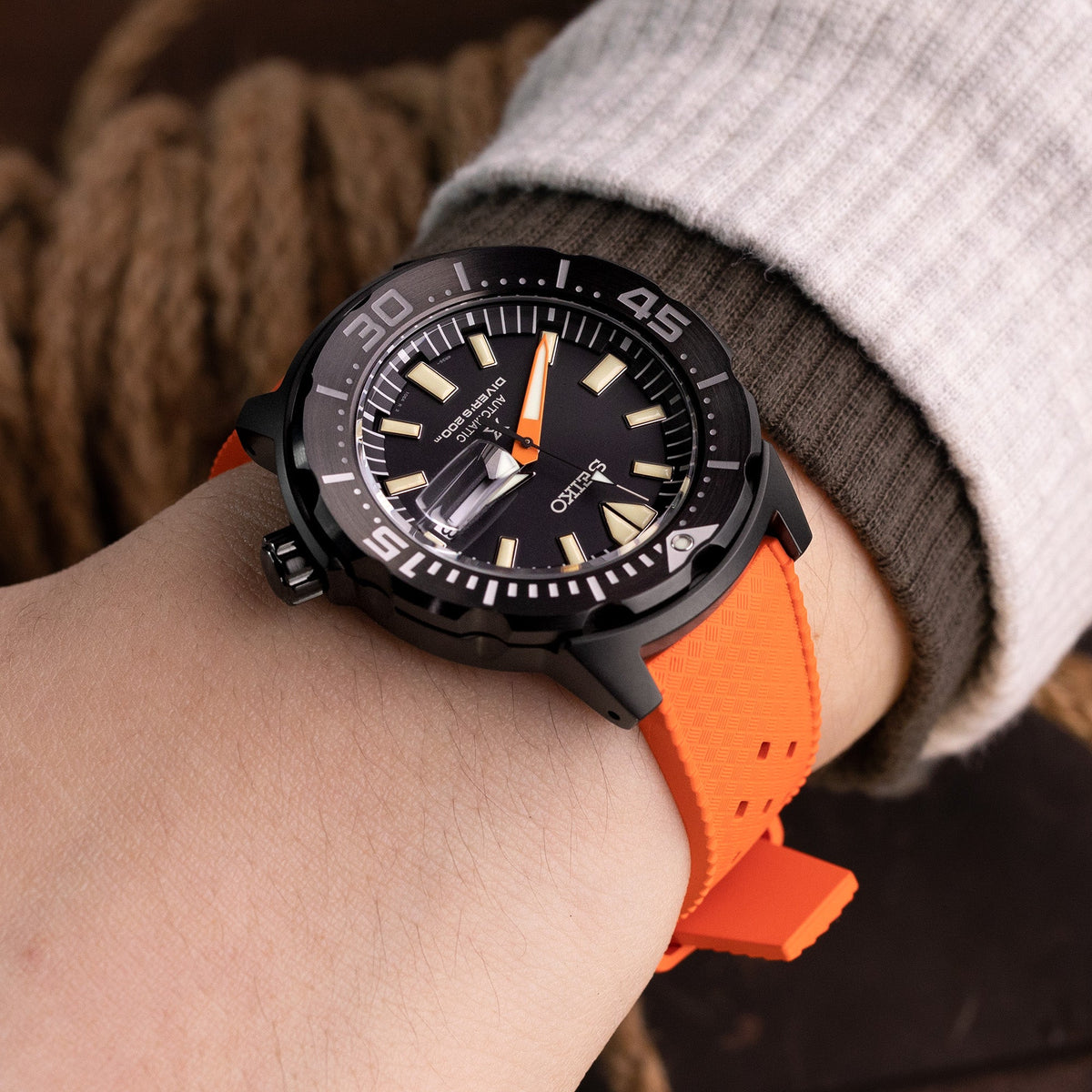 20mm Quick Release Tropical-Style FKM rubber watch strap