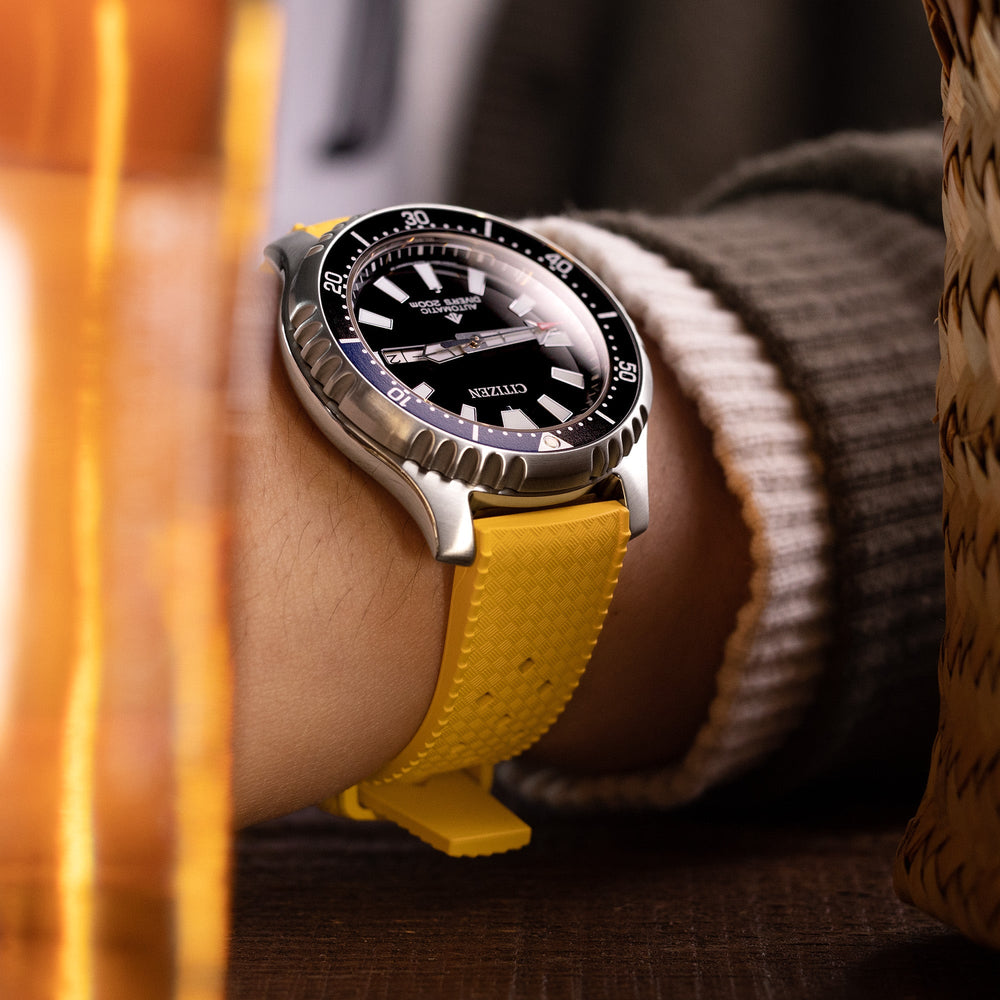 20mm Quick Release Tropical-Style FKM rubber watch strap | Strapcode