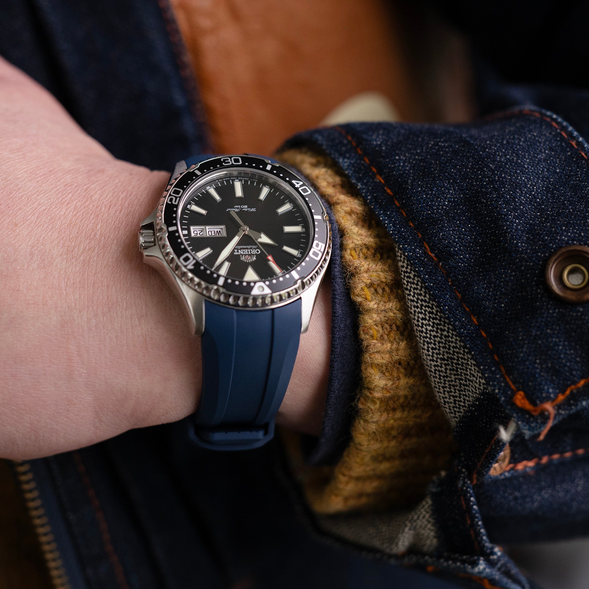 Orient Rally Strap Orient Ray 2 & Orient Mako 2 Curved End Replacement Watch Bracelets ...
