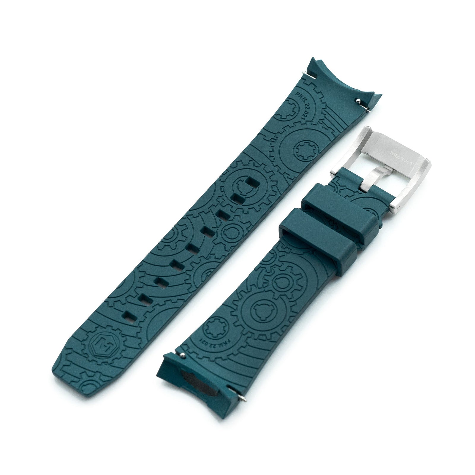 Orient Rally Strap 20mm Green Curved End FKM Rubber Strap for Orient Kamasu | Strapcode