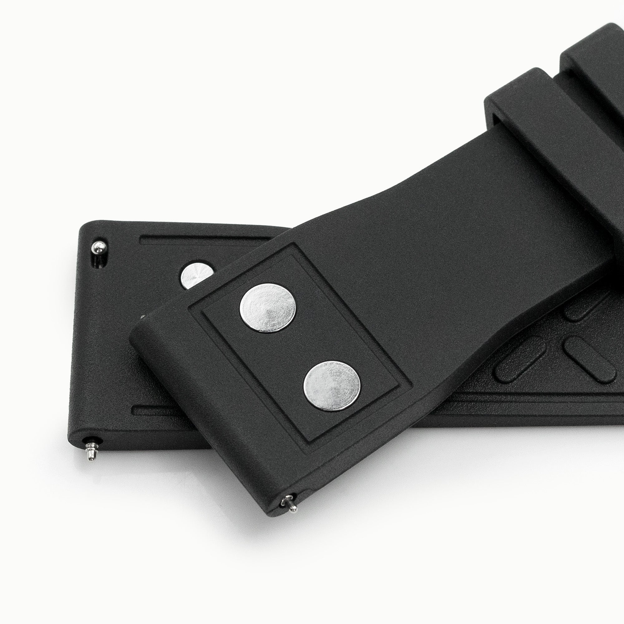 Quick Release Black Rivet Pilot FKM rubber watch strap | Strapcode