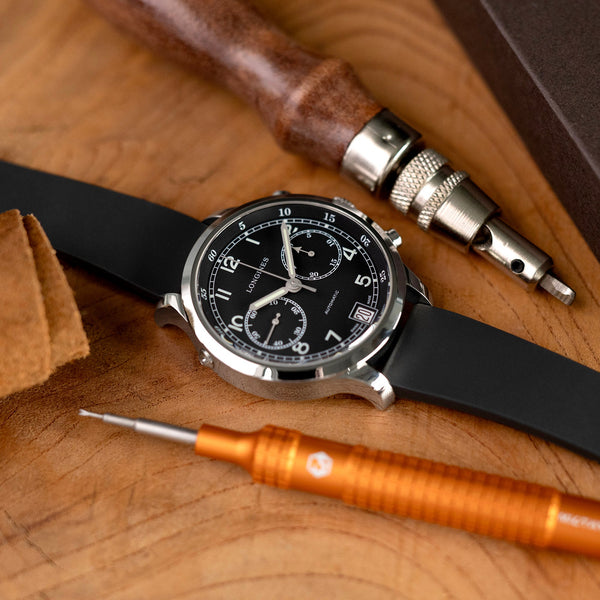 Quick Release FKM26 Black FKM Rubber watch strap | Strapcode