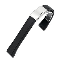 Quick Release FKM27 Black Titanium Slinea Clasp FKM Rubber watch strap, 20mm or 22mm Strapcode watch bands