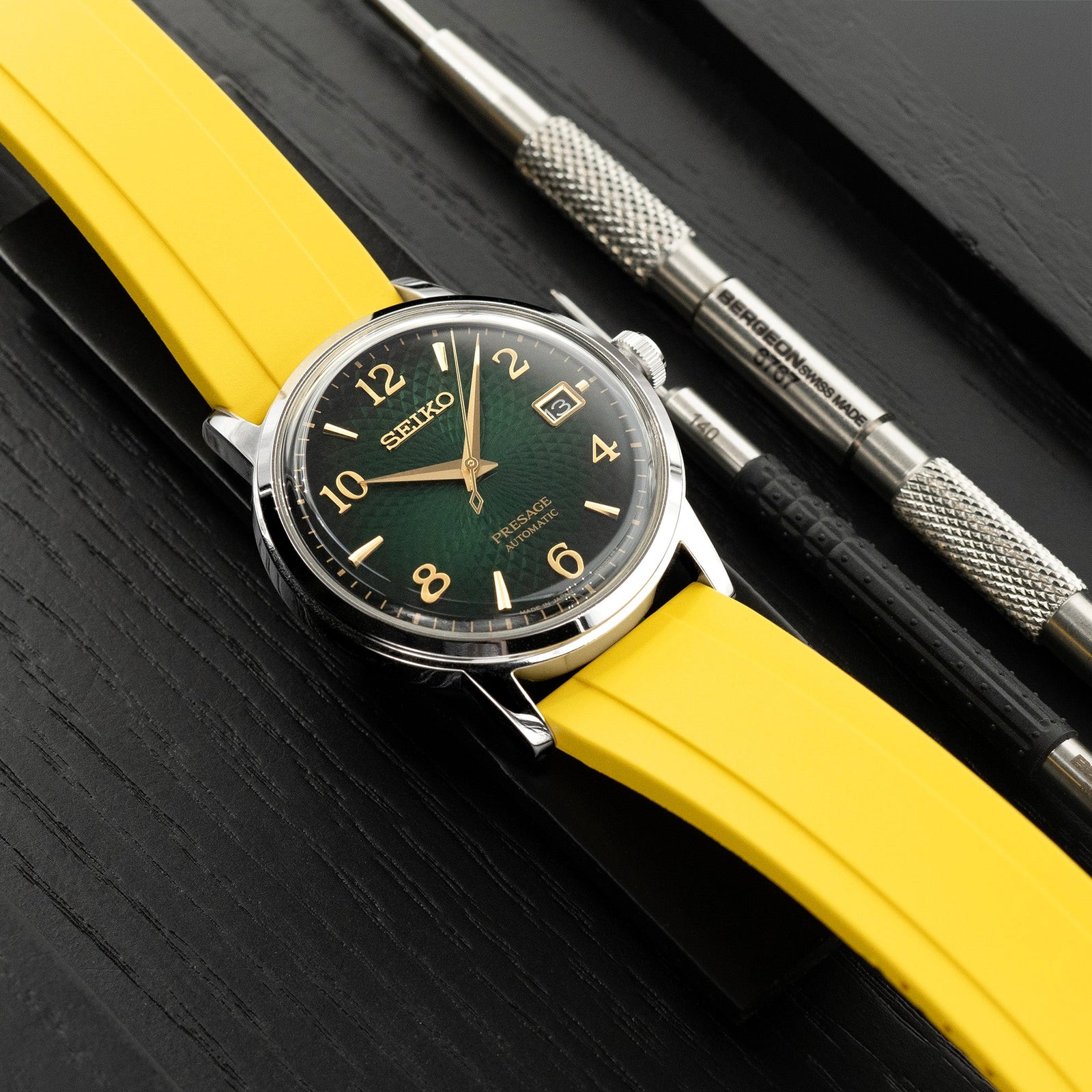 20mm / 22mm Quick Release Yellow FKM Rubber watch strap