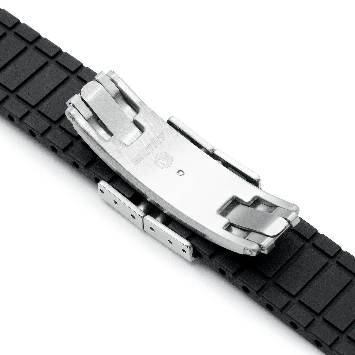 Quick Release Black Rivet Pilot FKM rubber watch strap