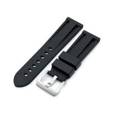 24mm FKM30 Black Rubber Watch Band Strapcode Watch Bands