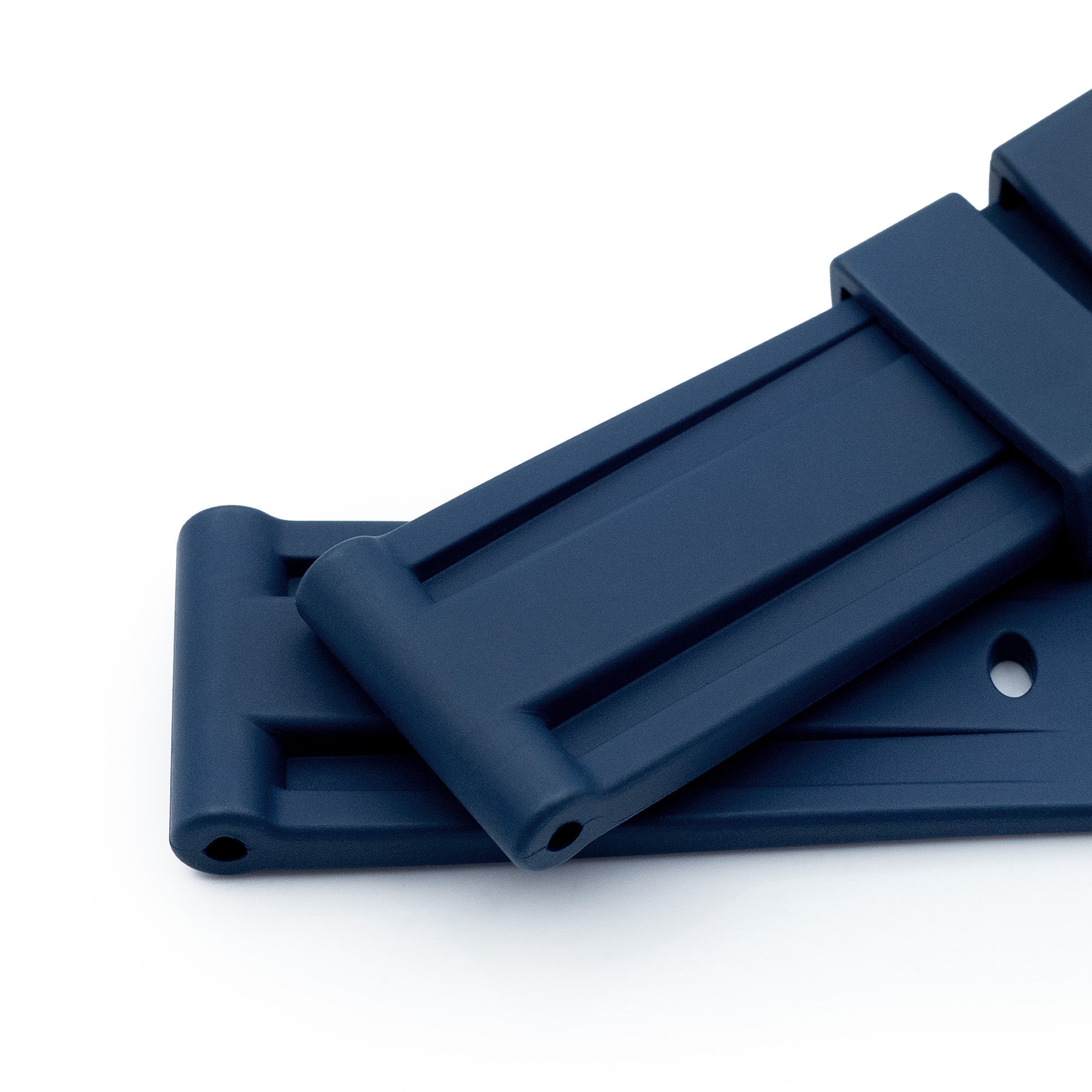 24mm Blue Rubber Dive Watch Strap For Oris TT1 F1 Chrono – Deployment Clasp