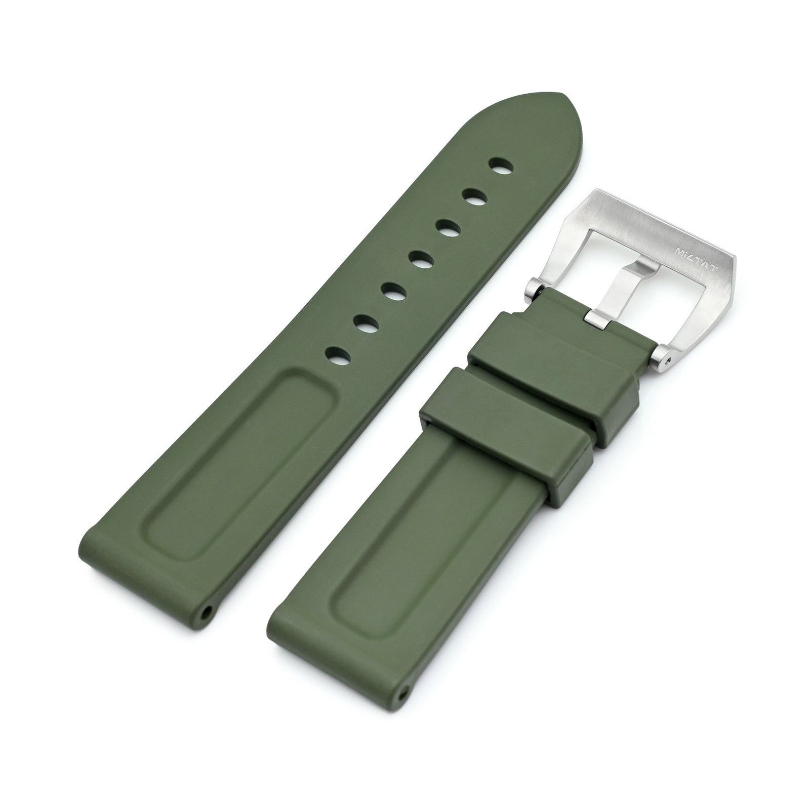 Premium FKM30 Black Rubber Watch Band with Dual Groove Design for Panerai Strapcode watch bands