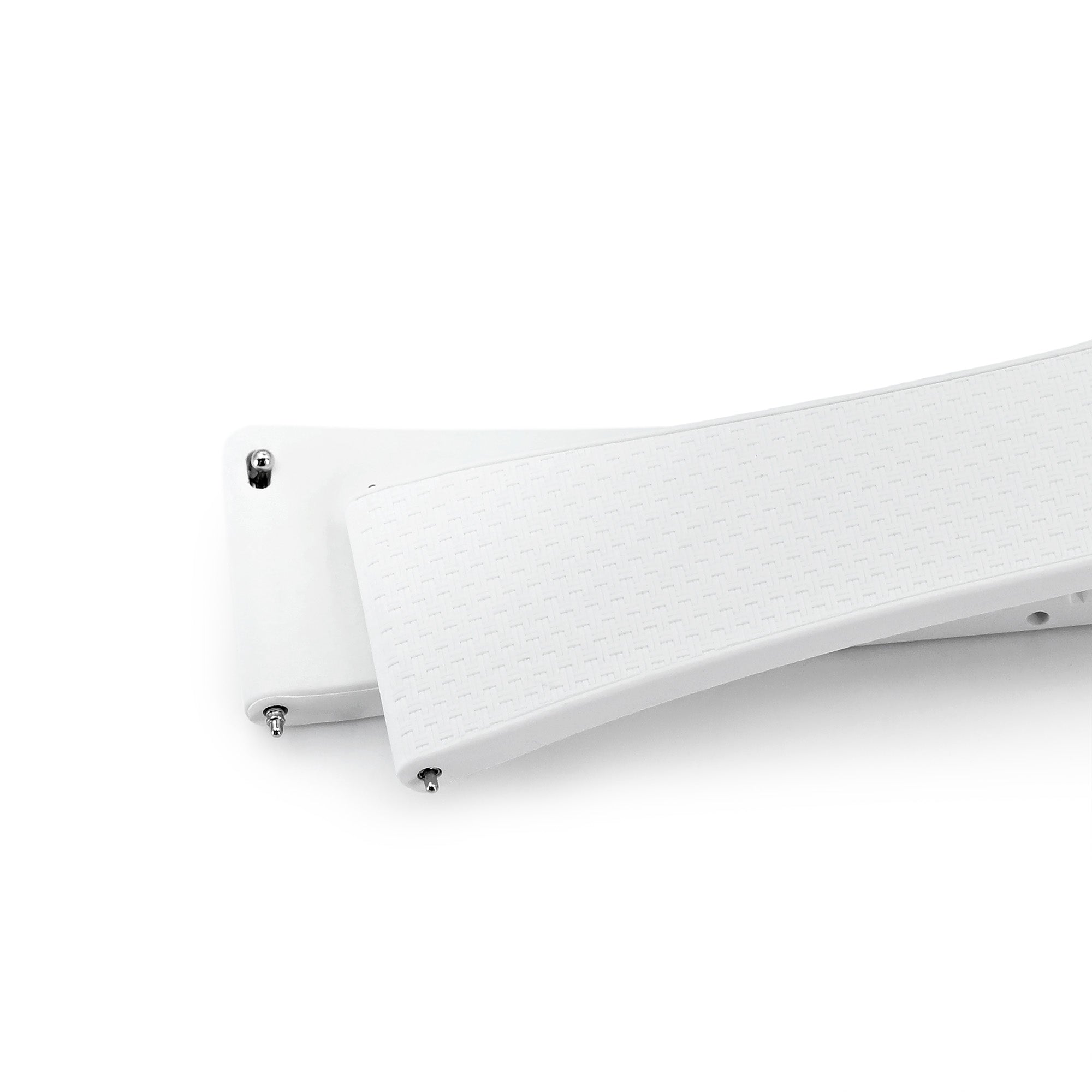 20mm FKM32 Off White Rubber Quick Release Watch Band, Deployment Clasp Strapcode watch bands