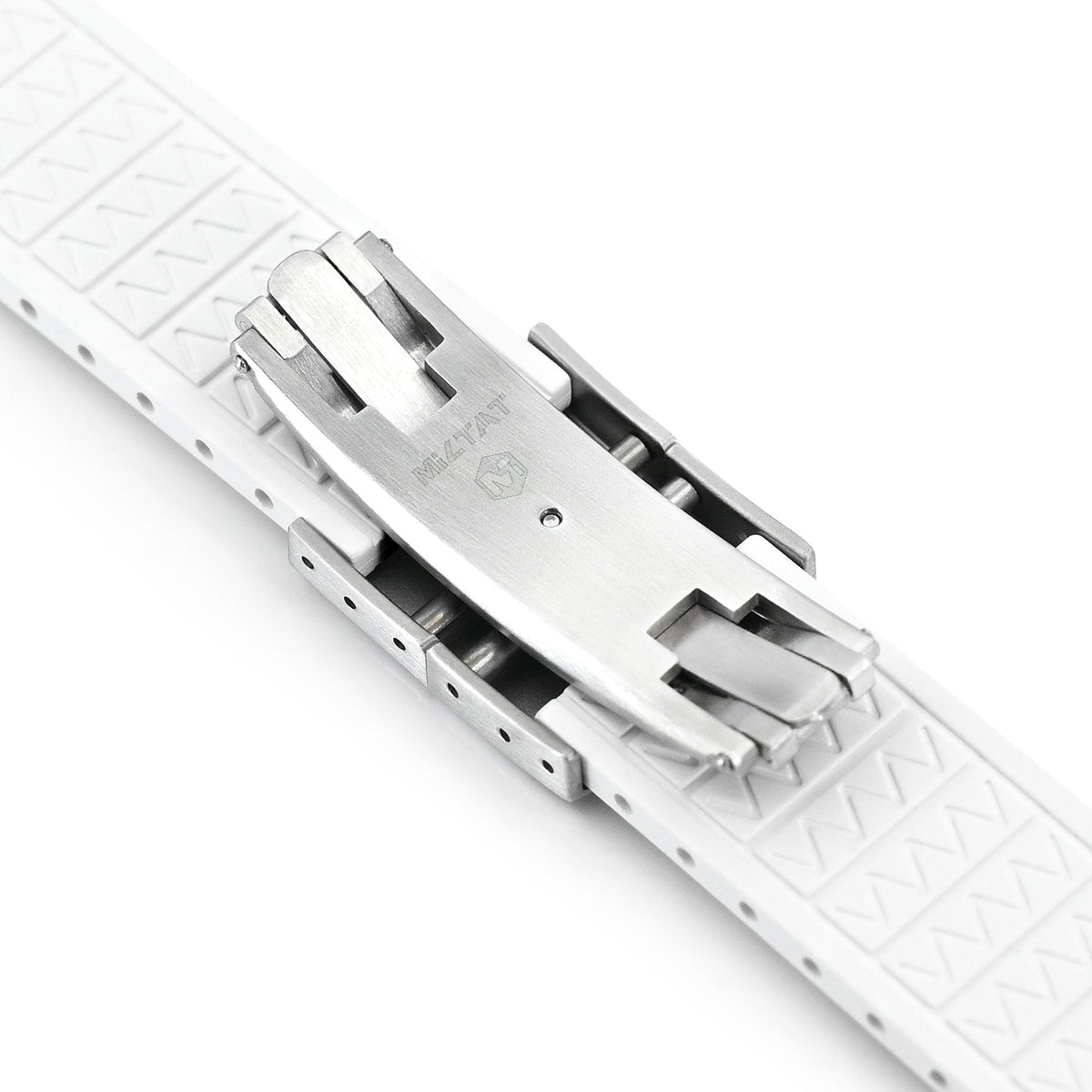 20mm or 22mm FKM34 Off White Rubber Quick Release Watch Band, Deployment Clasp Strapcode watch band