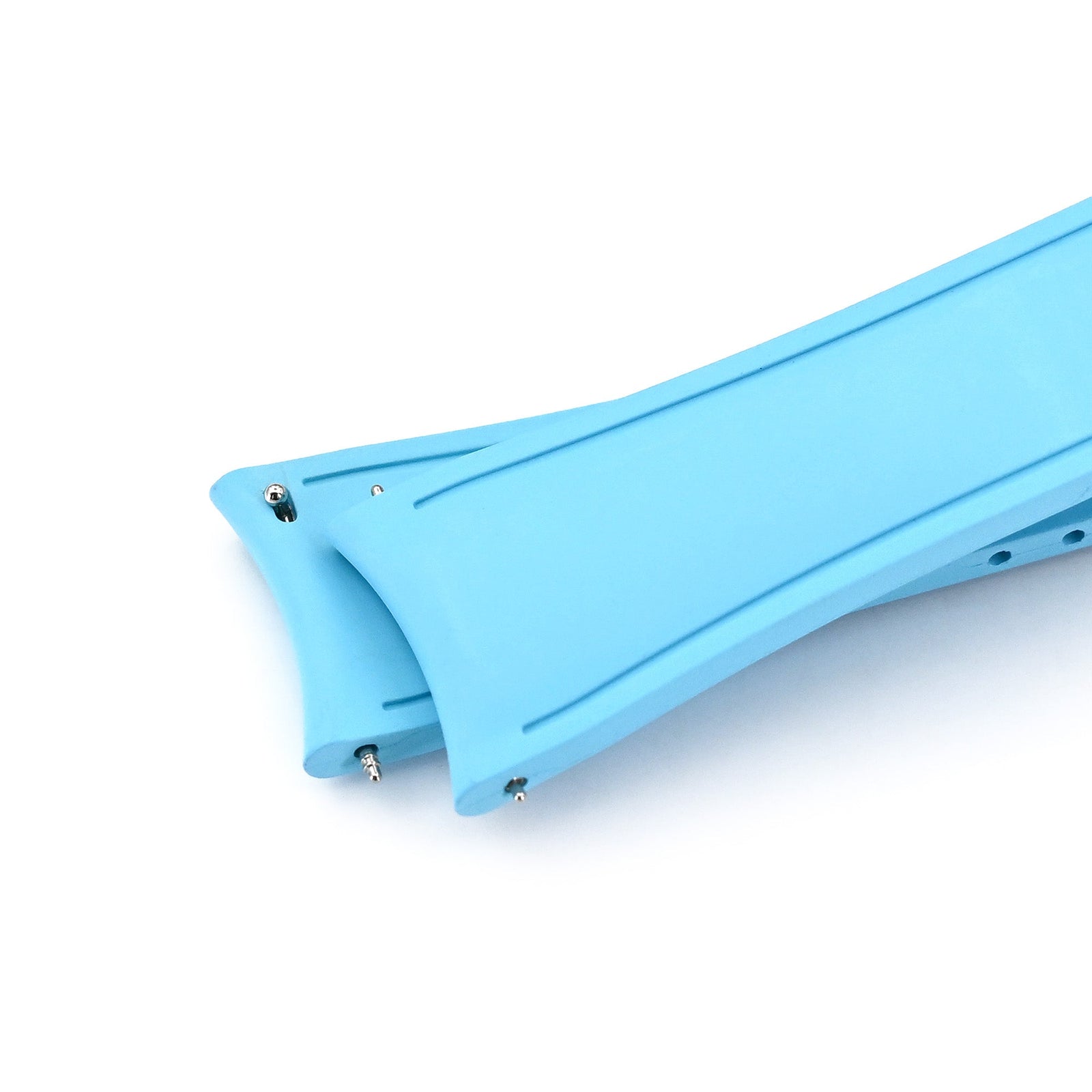 20mm or 22mm FKM34 Sky Blue Rubber Quick Release Watch Band, Deployment Clasp Strapcode watch band