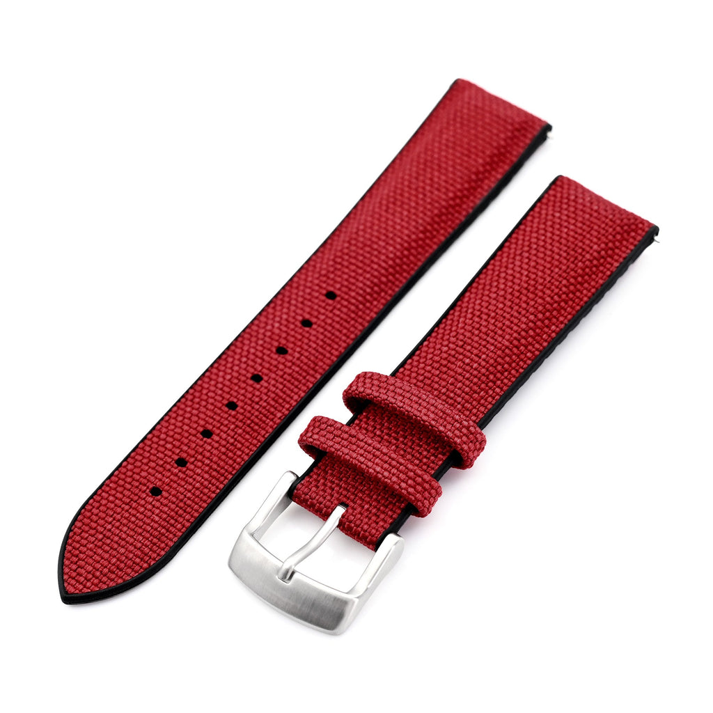 20mm Red Sailcloth FKM Quick Release Rubber Watch Band | Strapcode