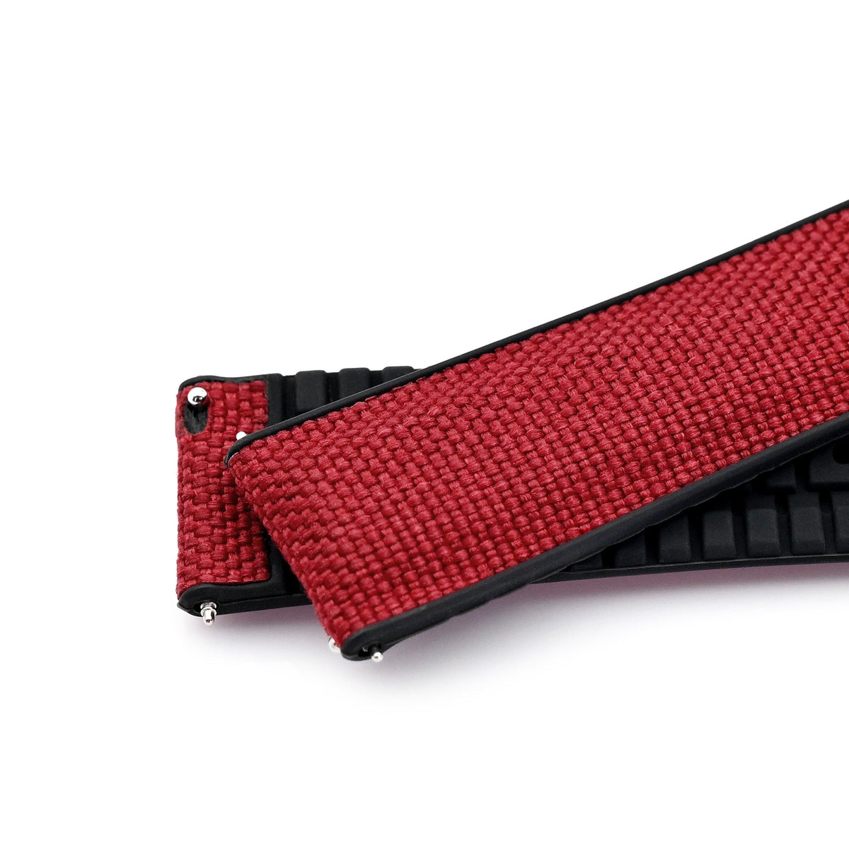 Red FKM35 Sailcloth FKM Quick Release Rubber Watch Band, 20mm  Strapcode watch bands