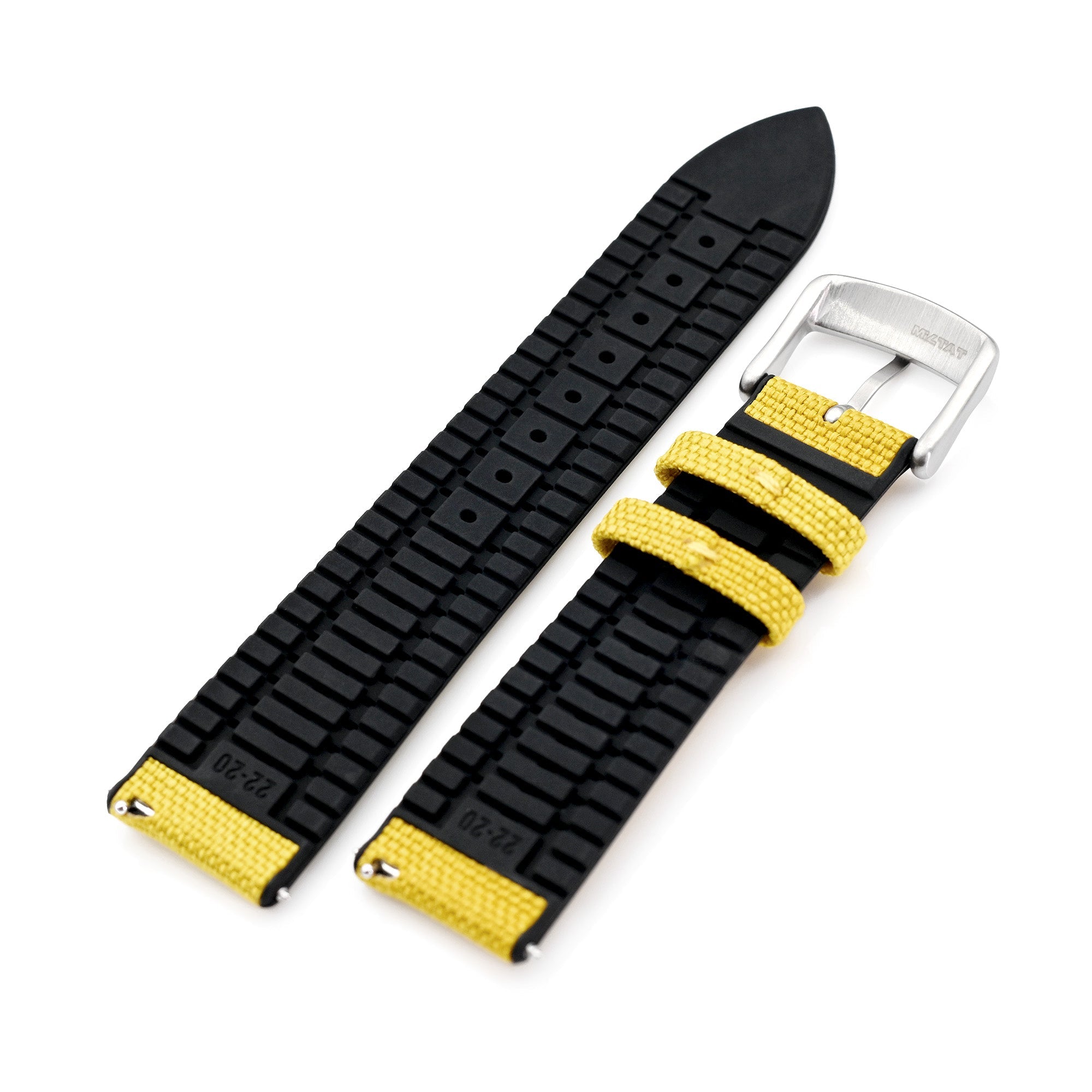Yellow Sailcloth FKM Quick Release Rubber Watch Band | Strapcode